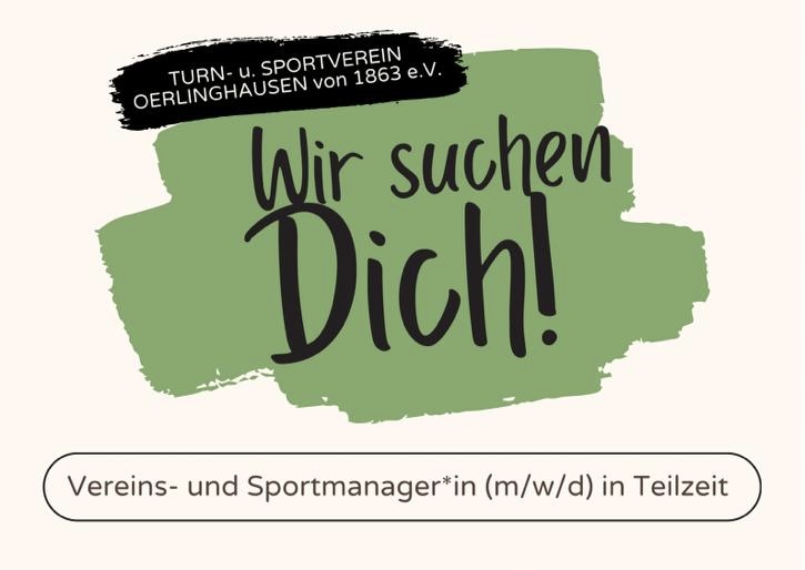 Wir suchen dich! Vereins- und Sportmanager*in (m/w/d) in Teilzeit!